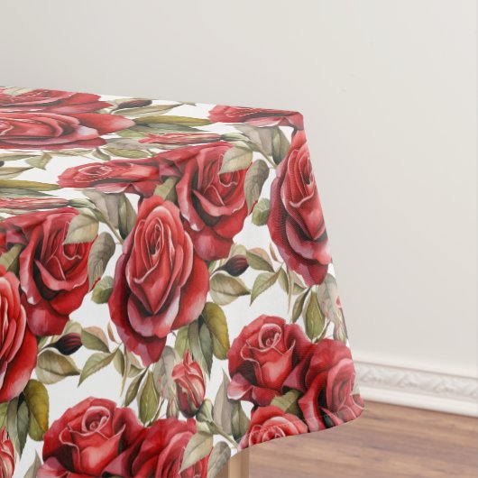 Elegante rode rozen tafelkleed (Voorbeeld)