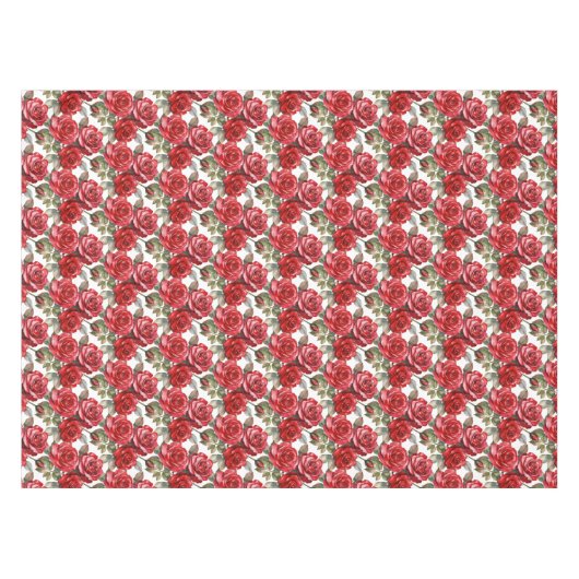Elegante rode rozen tafelkleed (Voorkant (Horizontaal))