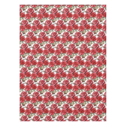 Elegante rode rozen tafelkleed (Voorkant)