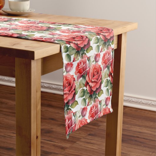 Elegante rode rozen tafelloper (Voorbeeld)