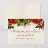 Elegante Rode Rozen Trouwwebsite RSVP (Voorkant / Achterkant)