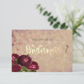 Elegante rode rozen vallende bladeren kaart (Staand voorkant)