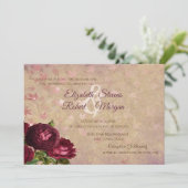 Elegante rode rozen vallende bladeren kaart (Staand voorkant)