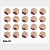 Elegante rode rozen vallende bladeren ronde sticker (Vel)