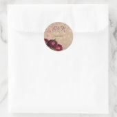 Elegante rode rozen vallende bladeren ronde sticker (Tas)