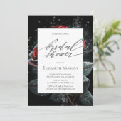 Elegante rode rozen zwart Vrijgezellenfeest Kaart (Staand voorkant)