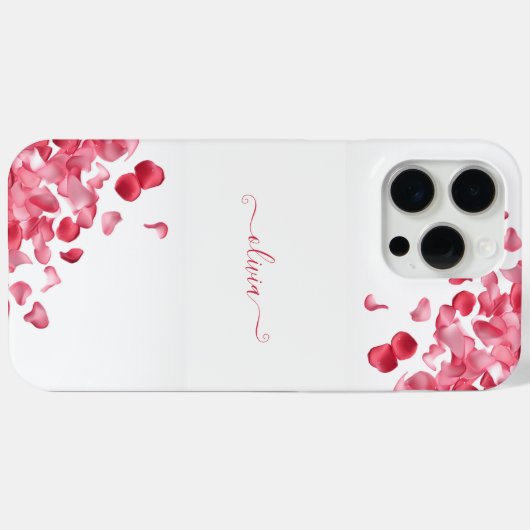 Elegante rode rozenblaadjes bloemig aangepaste naa Case-Mate iPhone case (Achterkant (horizontaal))