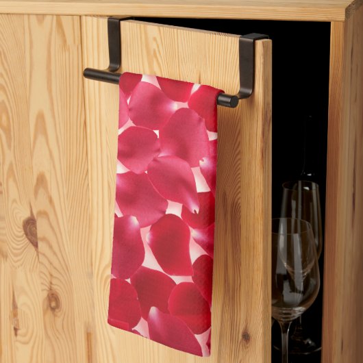 Elegante rode rozenblaadjes Romantische keukenhand Theedoek (Derde Gevouwen)