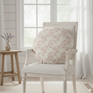 Elegante rode rozenpapier chintz rond kussen