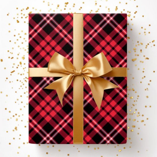 Elegante rode ruitpatroon cadeaupapier