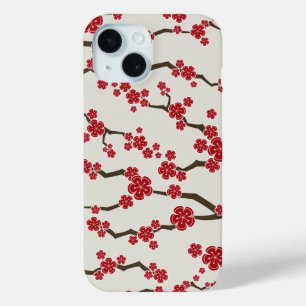 Elegante rode Sakura Kersenbloesem Bloemen Modern iPhone 15 Case