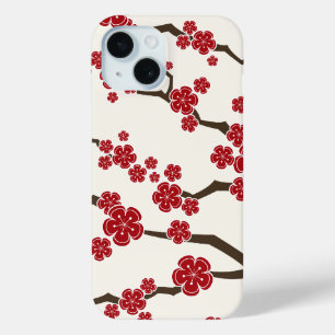 Elegante rode Sakura Kersenbloesem Bloemen Modern iPhone 15 Case