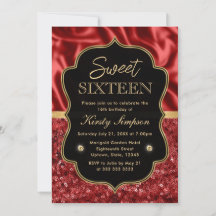 Elegante rode satijn & glitter gouden lijst Sweet 