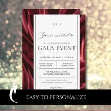 Elegante rode satijnen gala fundraising evenement 