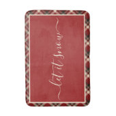 Elegante rode Schotse Plaid Vintage Kerstmis Badmat (Voorkant Verticaal)