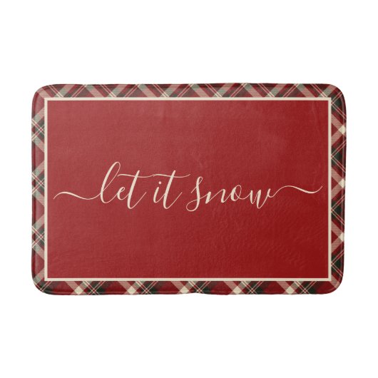 Elegante rode Schotse ruit vintage kerst Badmat (Voorkant)