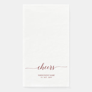 Elegante rode schrijflettertypografie 'Proost' eve Servet