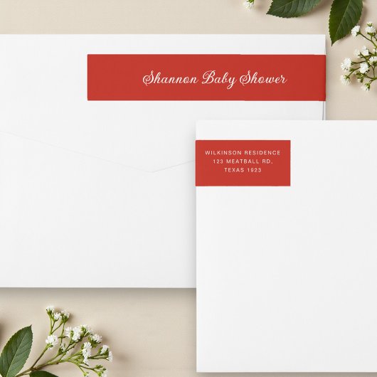 Elegante Rode Script Baby Shower