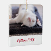 Elegante rode script huisdier kat foto modern keramisch ornament (Rechts)