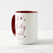 Elegante Rode Script Oh Heilige Nacht Prettig Kers Mok (Voorkant links)