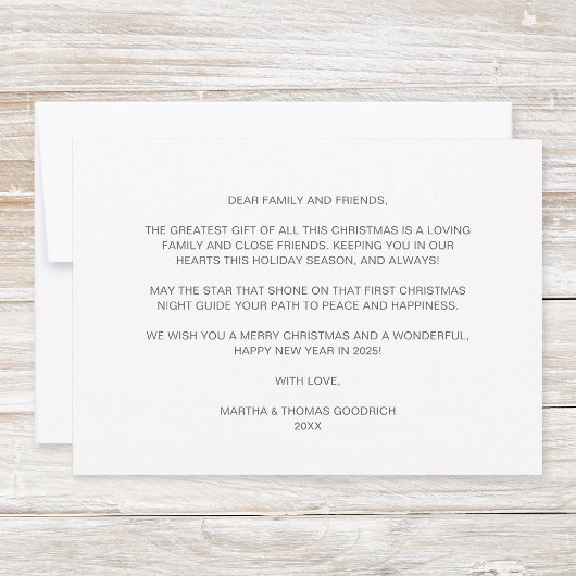 Elegante rode script vrede op aarde gradiënt foto feestdagenkaart