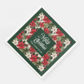 Elegante rode servetten gepersonaliseerde kerstkra (Hoek)