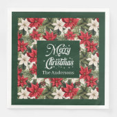 Elegante rode servetten gepersonaliseerde kerstkra (Voorkant)