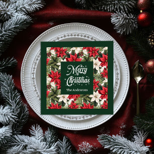 Elegante rode servetten gepersonaliseerde kerstkra