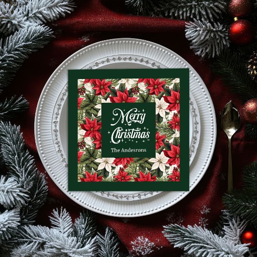 Elegante rode servetten gepersonaliseerde kerstkra