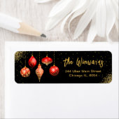 Elegante Rode Sierdecoratie Kerstmis Etiket (Insitu)