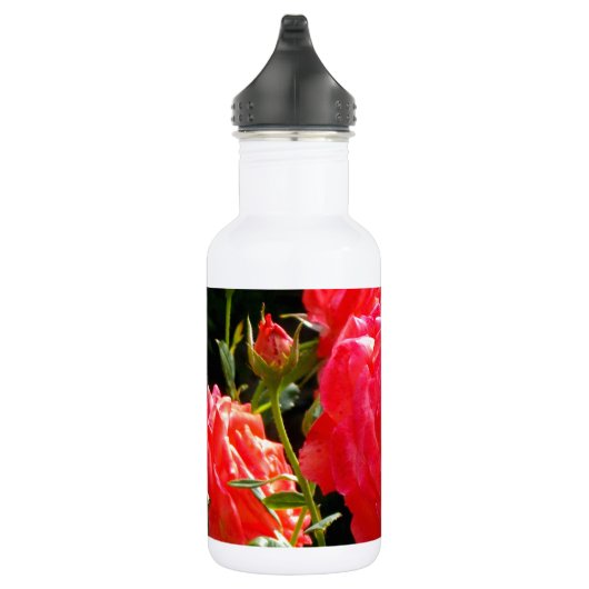 Elegante rode sinaasappel koraal rozen roos tuin waterfles  (Rechts)