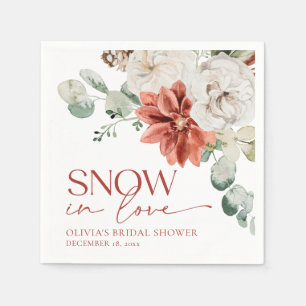 Elegante rode sneeuw in Love Winter bruidsfeest Servet
