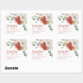 Elegante rode sneeuw in Love Winter Bruidsmeisjesf Vierkante Sticker (Vel)