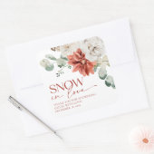 Elegante rode sneeuw in Love Winter Bruidsmeisjesf Vierkante Sticker (Envelop)