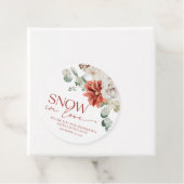 Elegante rode sneeuw in Love Winter Bruiloftsborre Bedankjes Labels (In situ)