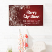 Elegante rode sneeuwvlok Kerst banner (Insitu)
