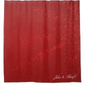 Elegante Rode Sneeuwvlok Kerst Douchegordijn (Voorkant)