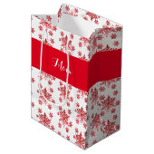 Elegante Rode Sneeuwvlok Medium Cadeauzakje (Voorkant Gekanteld)