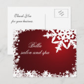 elegante rode sneeuwvlokken bedrijf Dank u Kaarten (Voorkant / Achterkant)