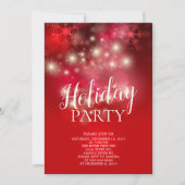 Elegante Rode Sneeuwvlokken Vakantie Uitnodiging (Voorkant)