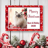 Elegante rode sterren vakantiefoto feestdagenkaart