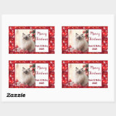 Elegante rode sterren vakantiefoto rechthoekige sticker (Vel)