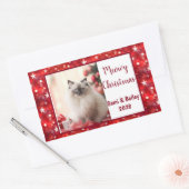 Elegante rode sterren vakantiefoto rechthoekige sticker (Envelop)