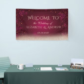 Elegante rode stippen Bokeh trouwbanner Spandoek (Beurs)