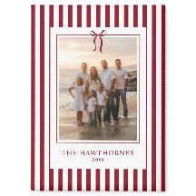 Elegante Rode Streep Kerstmis Familie Foto