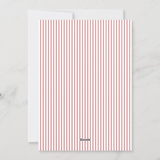 Elegante rode strepen Nieuwjaar 2024 rode foto Feestdagenkaart (Achterkant)