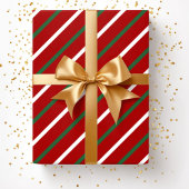 Elegante rode strepen patroon Kerstmis Cadeaupapier