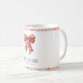 Elegante rode strik Coquette Minimalistische Kerst Koffiemok (Voorkant rechts)