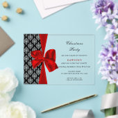 Elegante Rode Strik Kerst Feestelijke Uitnodiging (Insitu (Huwelijk))