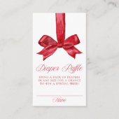 Elegante Rode Strik Kerst Luiers Raffle Informatiekaartje (Voorkant)